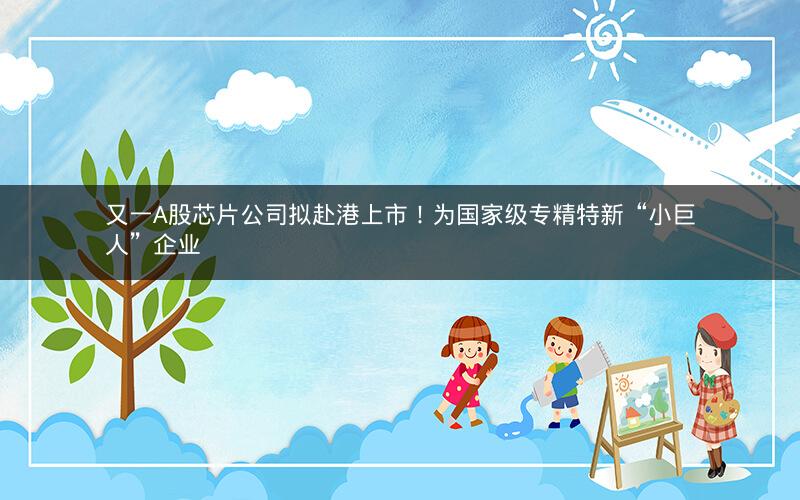 又一A股芯片公司拟赴港上市！为国家级专精特新“小巨人”企业