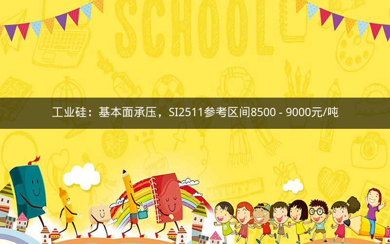 工业硅：基本面承压，SI2511参考区间8500 - 9000元/吨